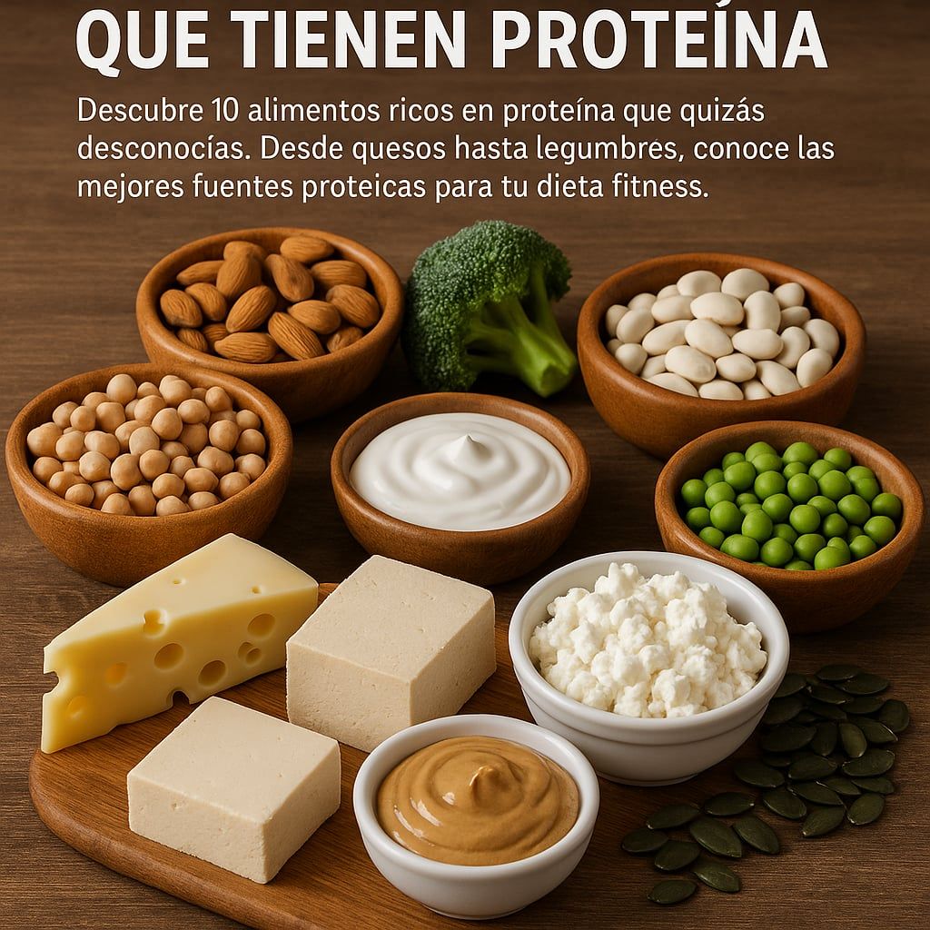 10 alimentos ricos en proteína: queso parmesano, soja, carnes blancas, ternera, cacahuetes, lentejas, atún, salmón, langosta, semillas y huevos